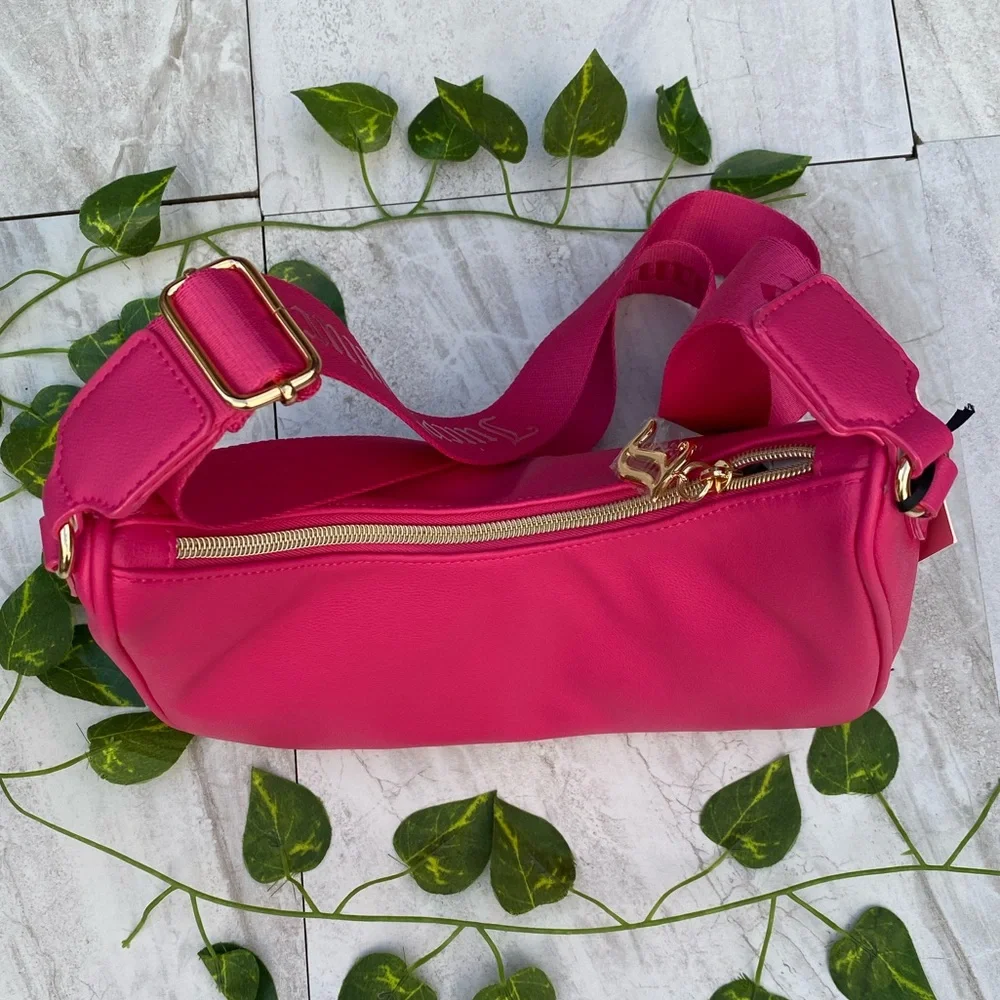 Hot Pink Juicy Couture Barrel Crossbody Shoulder Bag NWT Handbag Y2K Purse Hobo - Picture 4 of 11